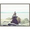 Bay Rocks and Beach II by Sonja Quintero 24-in. W x 18-in. H. Canvas Wall Art Print Framed in Grey